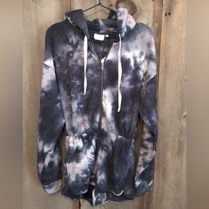 NIA Gemini Romper in Smoke Tie Dye Size Small